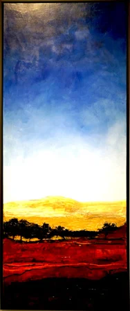  25. Karen Frankel, 'Pilbara Sky', 2017, Mixed media on canvas, 151.5 x 60.5cm, $1,800 