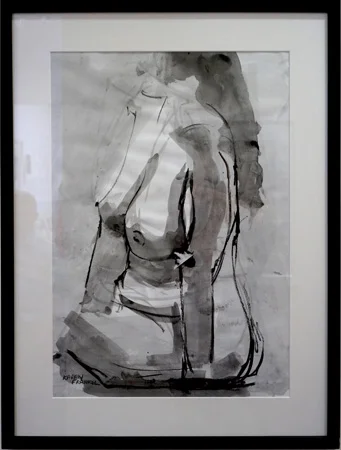  29. Karen Frankel, 'Nude 1', 2012, Charcoal and ink on paper, 64 x 57cm, $300 
