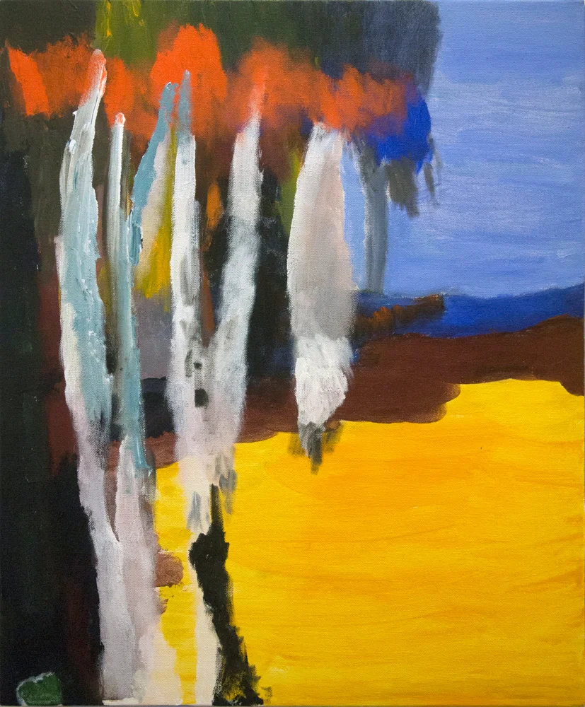  32. Desmond Woodley, 'Albany Beach', 2018, acrylic on canvas, 61 x 51 cm, $400 