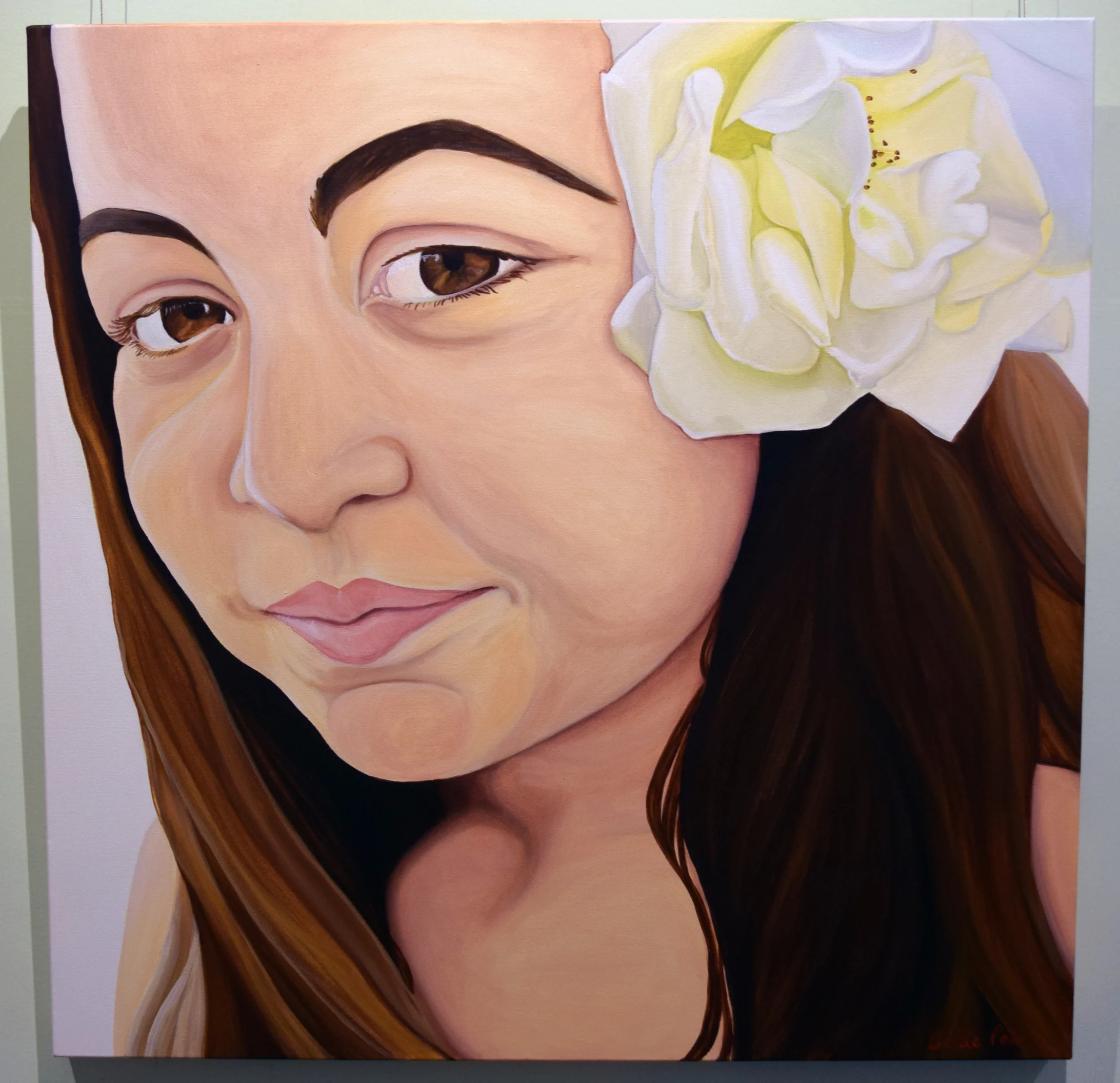 30. Billie Peka, Ebony With White Roses, 2018, acrylic on canvas, 76 x 76 cm, $555.jpg