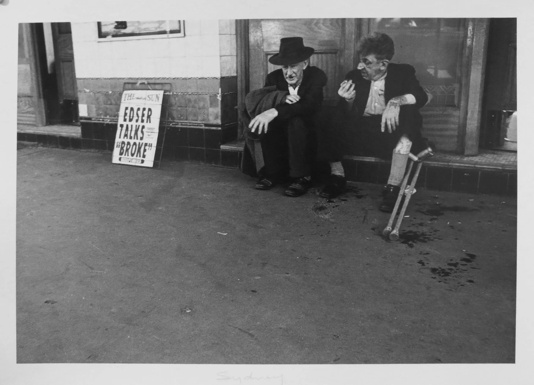  46. Richard Woldendorp, 'Edser Talks 'Broke', Circular Quay, Sydney NSW', BW33, taken and printed in 1961, Vintage Print  