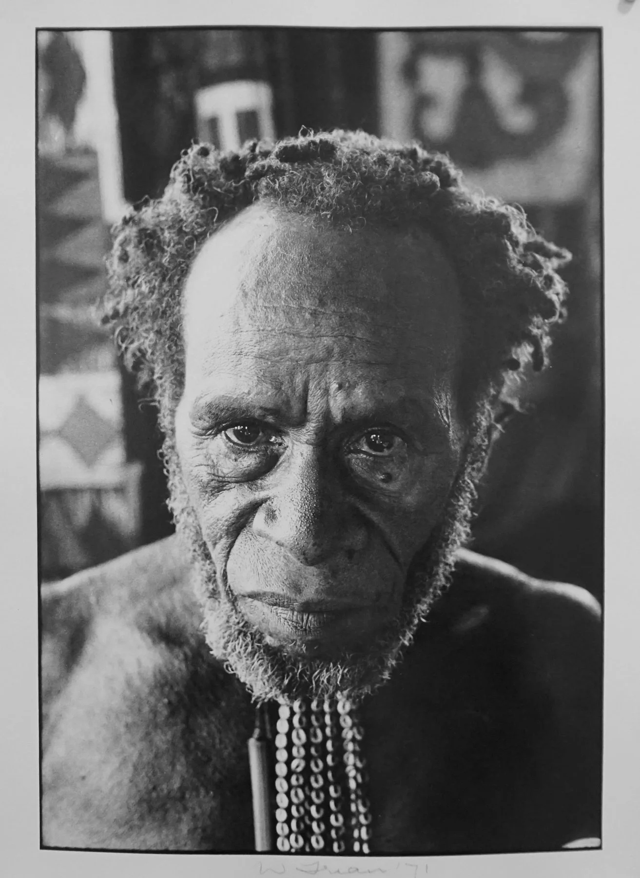  73. Richard Woldendorp, 'Village Headman, Baliem Valley, West Irian Jaya, Indonesia', BW354, taken and printed in 1971, Vintage Print 