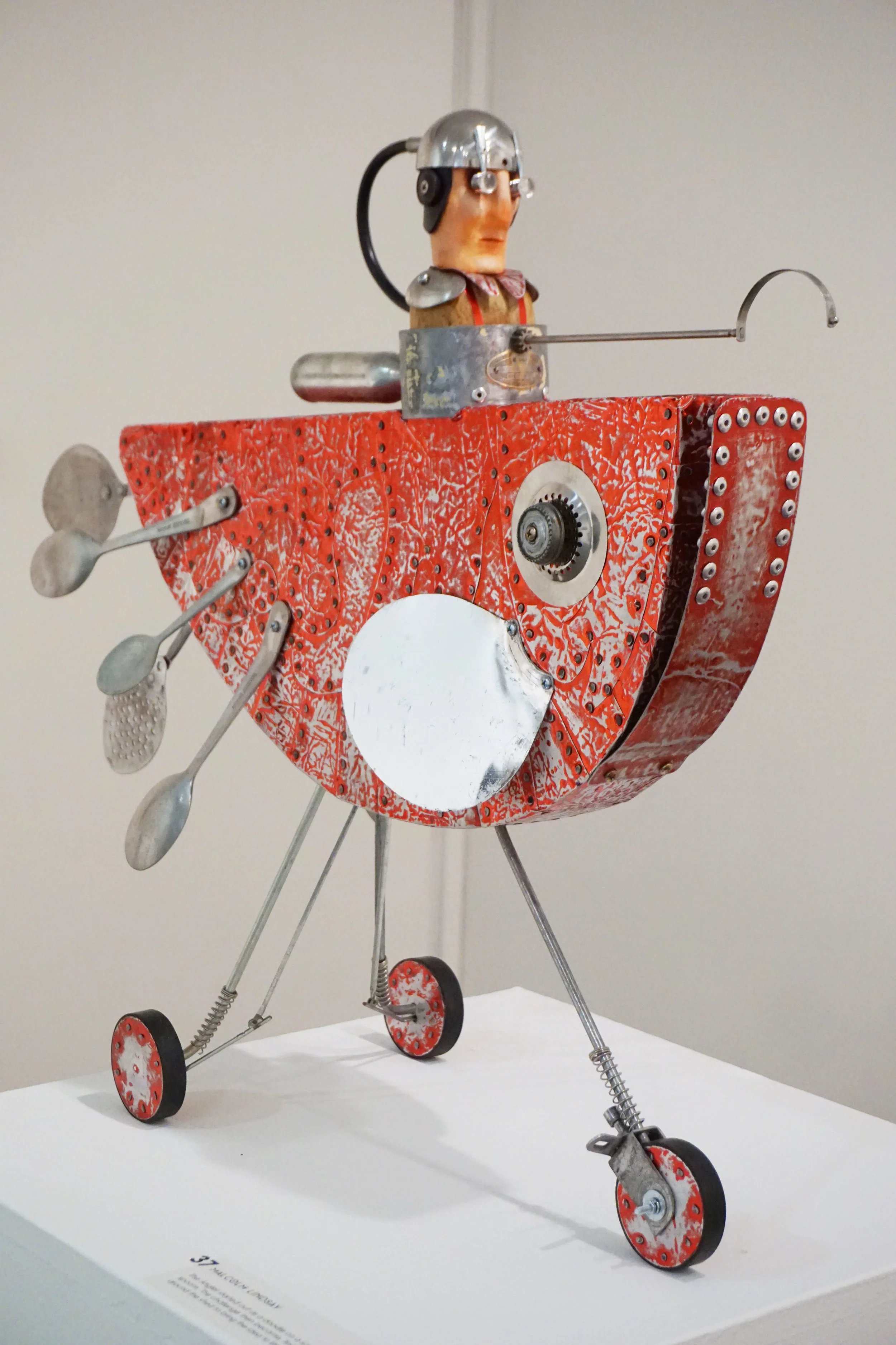  37. Malcom Lindsay,  The Angler , Wood, foil, found objects, $2,400 
