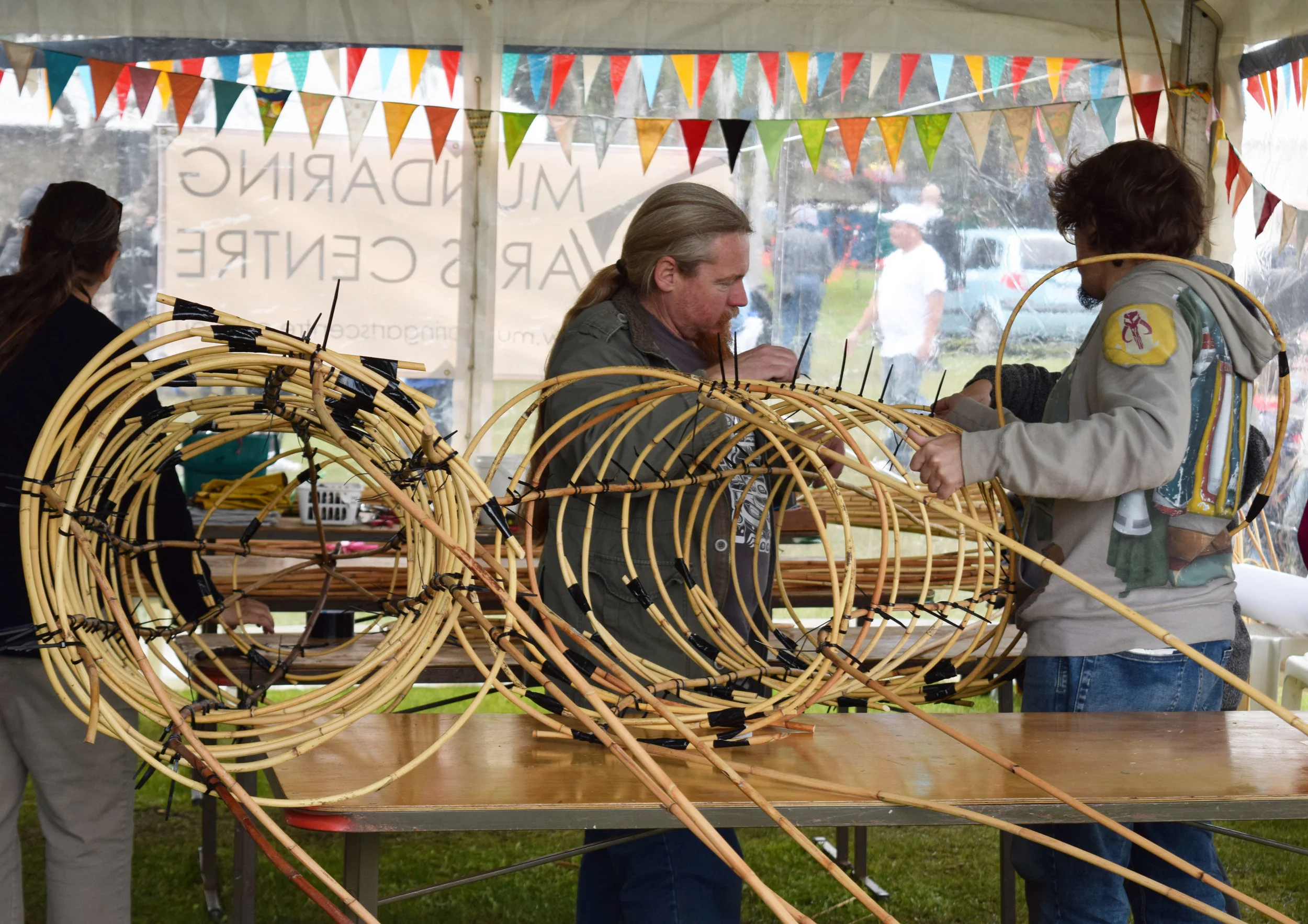 Boat building and sculpture making at the Avon Descent Festival