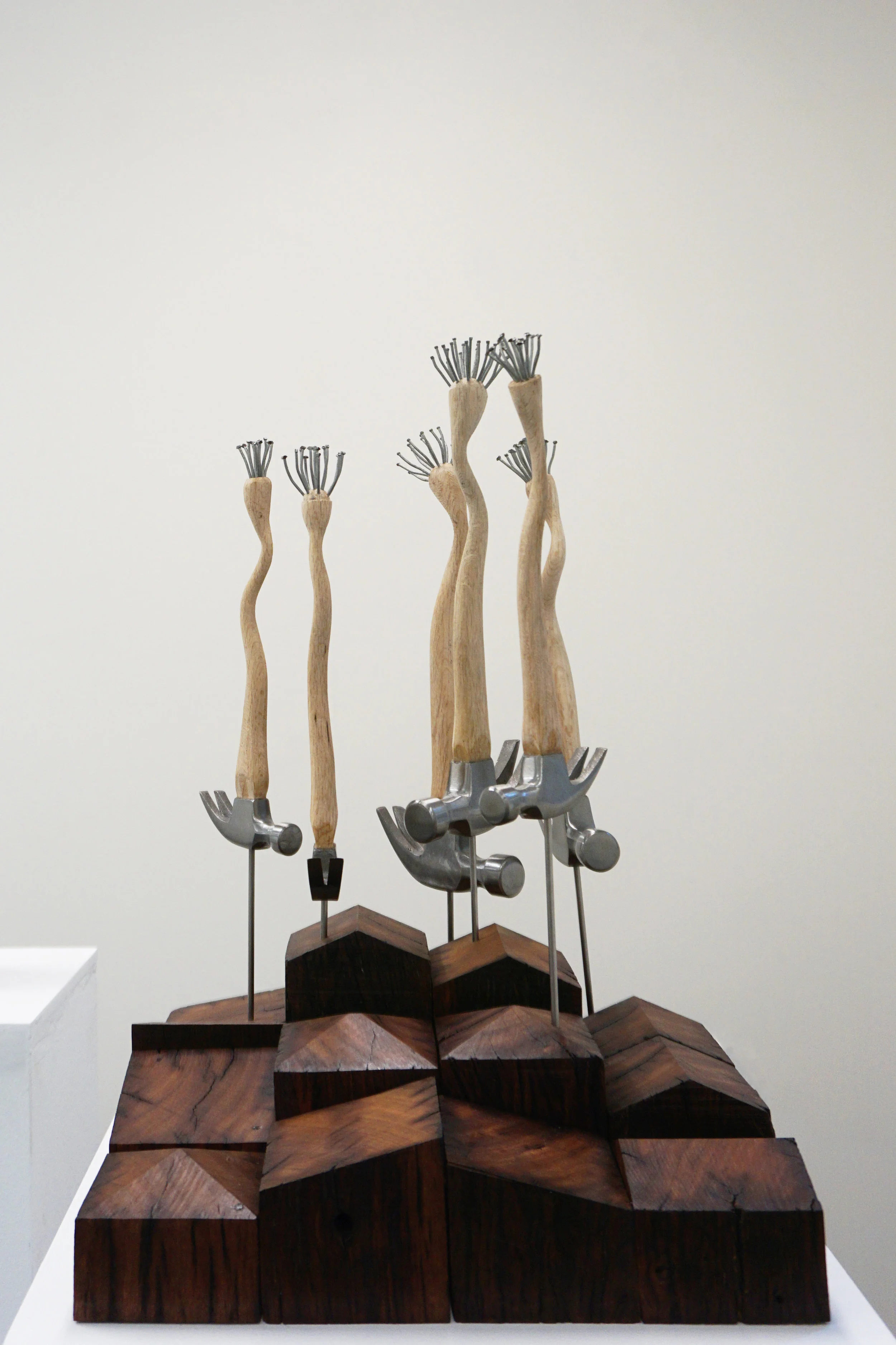  Peter Hill,  Beautiful Work , hammer, galvanised nails, wooden blocks, 60 x 40 x 40 cm $3,500 