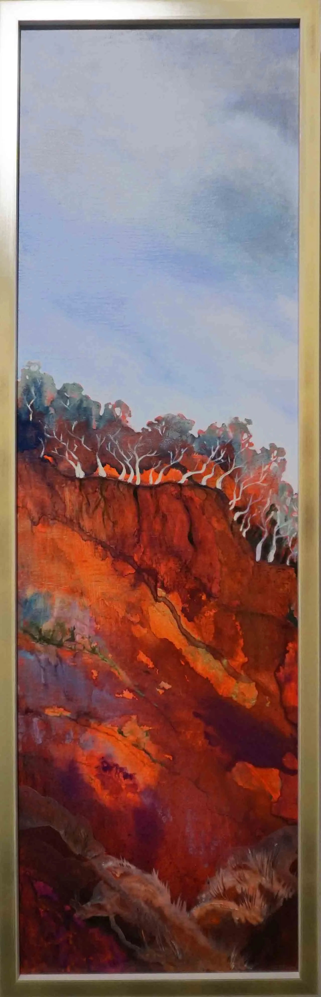  16. Julie Hein,  Escarpment,  2018, acrylic, ink on board, 95 x 32 cm $775 