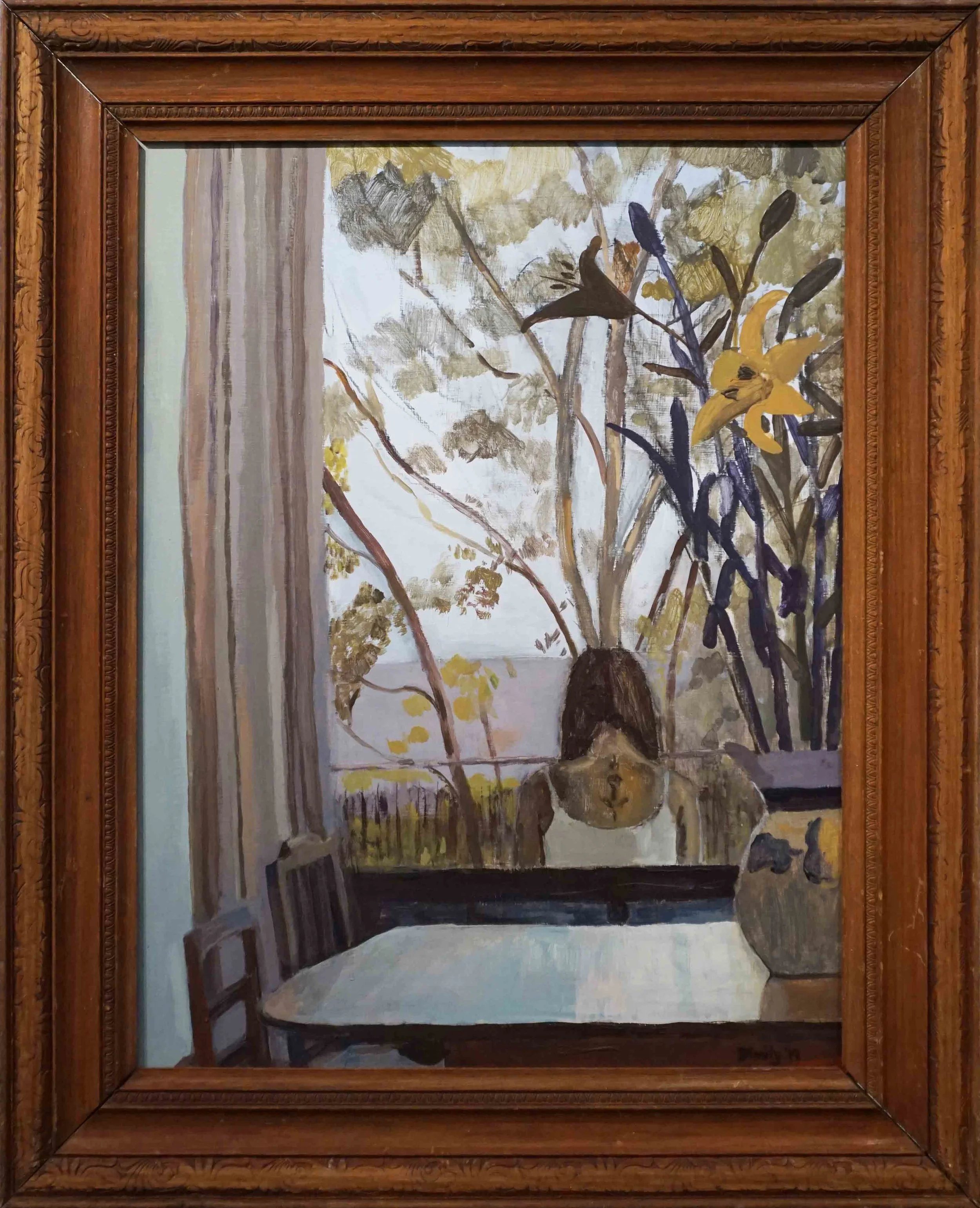  21. Dimity Gregson,  On the Balcony , 2019, acrylic on boar, 82 x 67 cm $1,200 