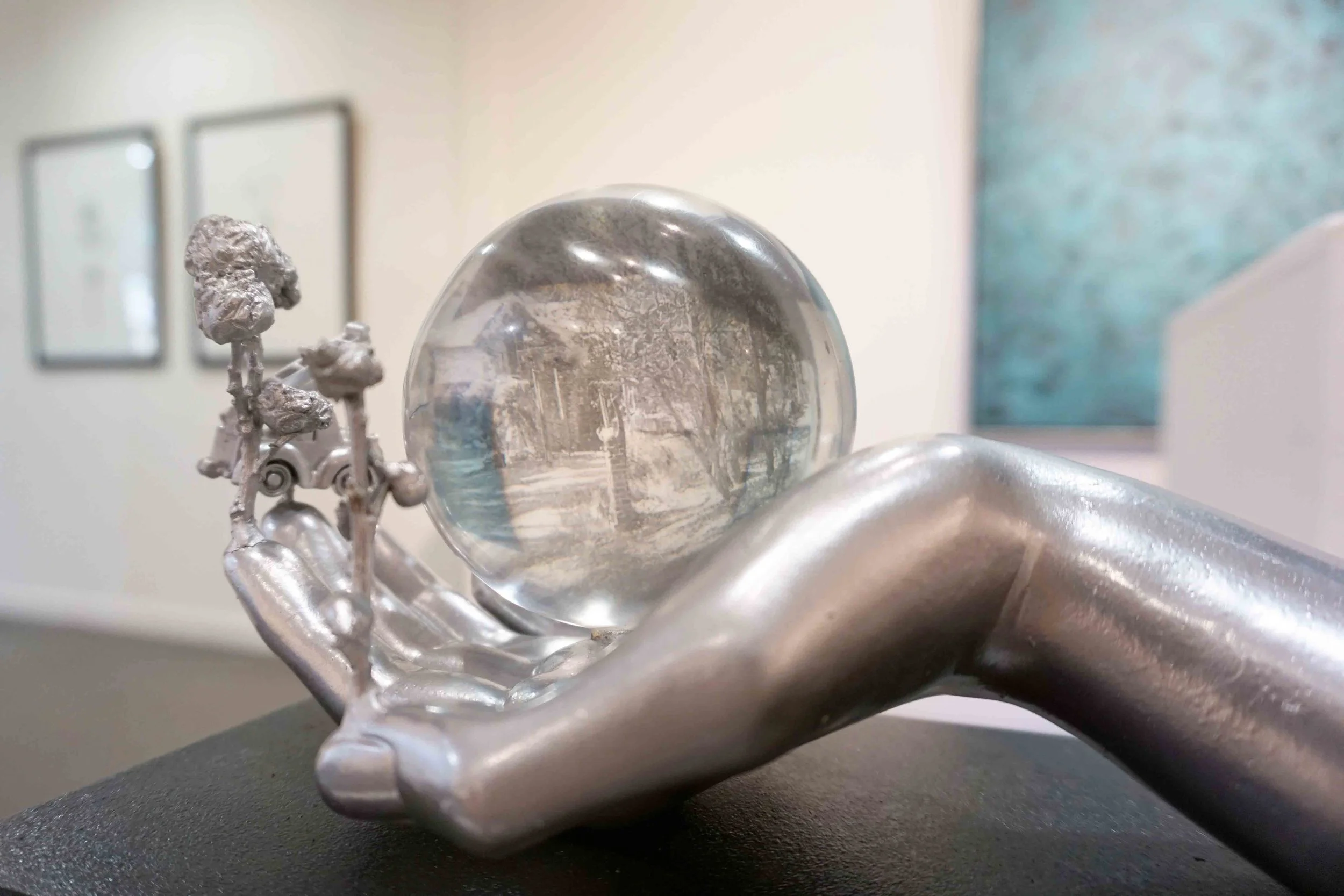  29. Joan Johnson,  Head Space, Heart Place  (detail), 2019, mixed media, resin, plastic, transparencies, 28 x 25 x 15 cm.  Acquired by the Shire of Mundaring.  