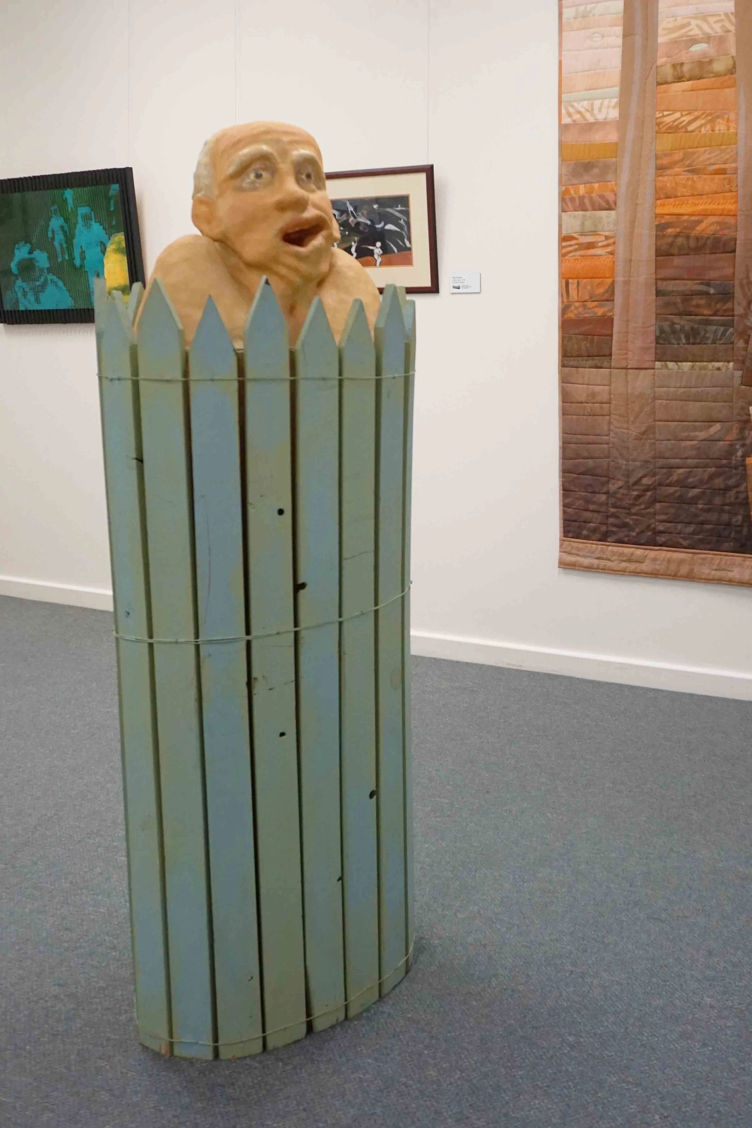  Mark Alderson,  The Ratepayer,  1991, fibreglass, resin, acrylic, wood, 160 x 68 x 44 cm 