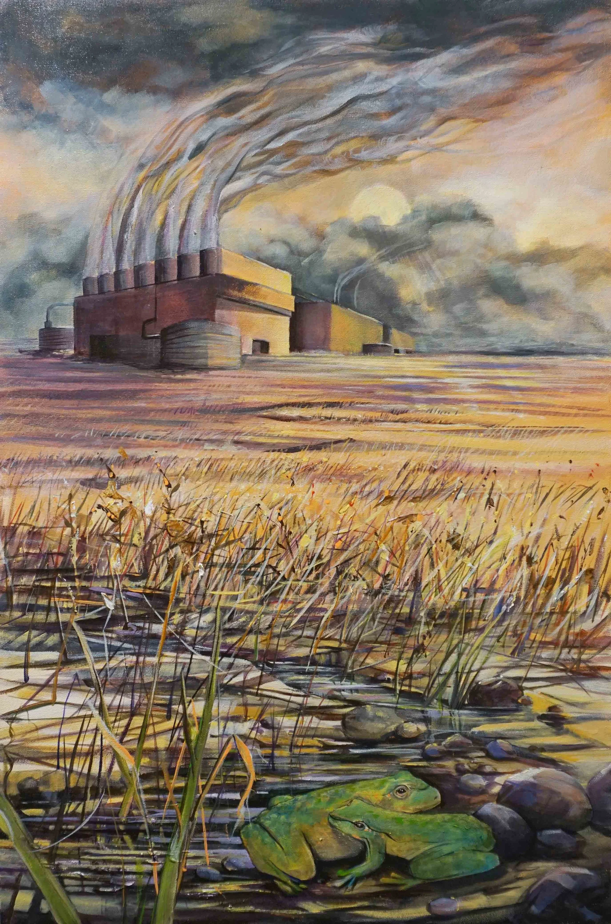  3. Patricia Tarrant,  Depleted Habitat , 2019, acrylic on canvas, 91 x 60 cm $680 