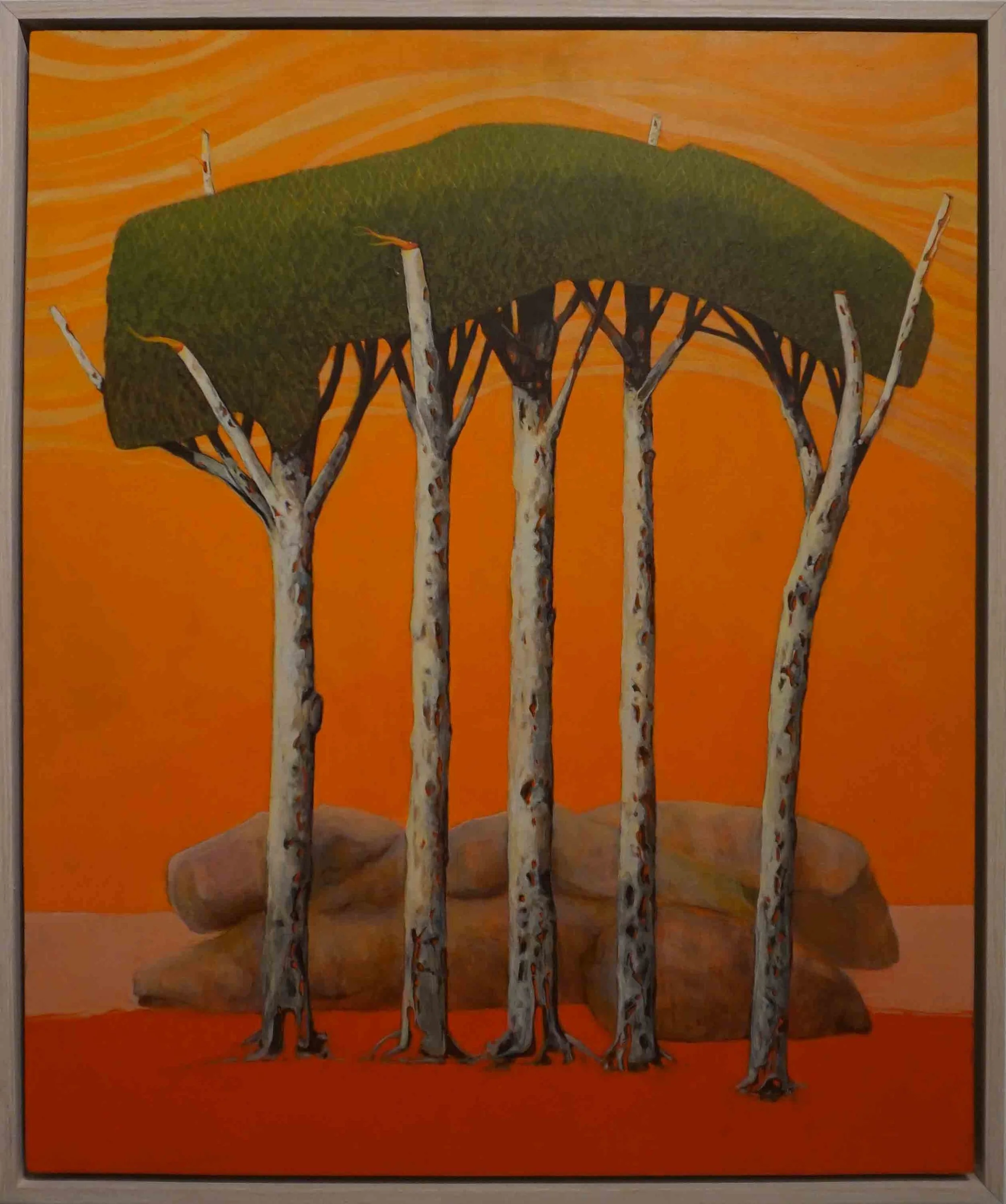  42. David Small,  Offering,  2019, oil on ply, 60 x 50 cm $875 