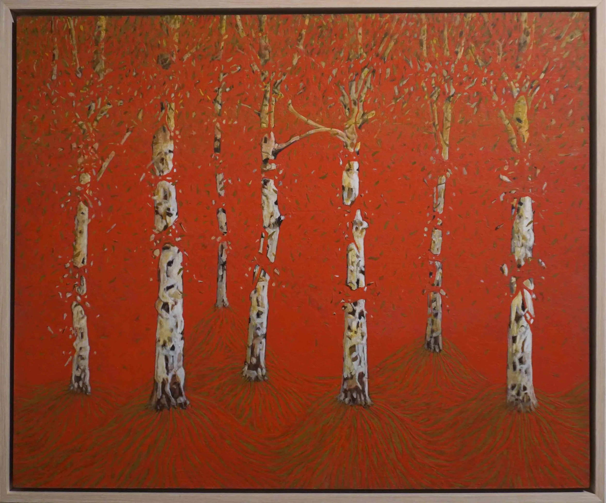  43. David Small,  Wandoo - Disturbance , 2018, oil on ply, 50 x 60 cm $875 