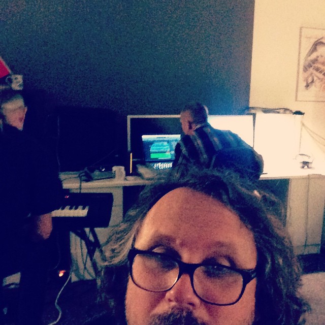 Reidar Larsen , Sverre E. Henriksen and I working on Reidars album