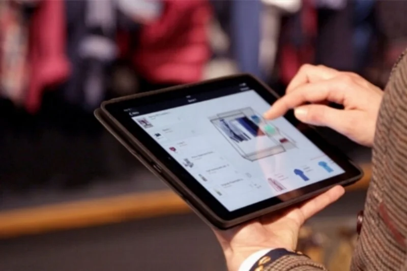A retailer uses ShopShape on an in-store device.