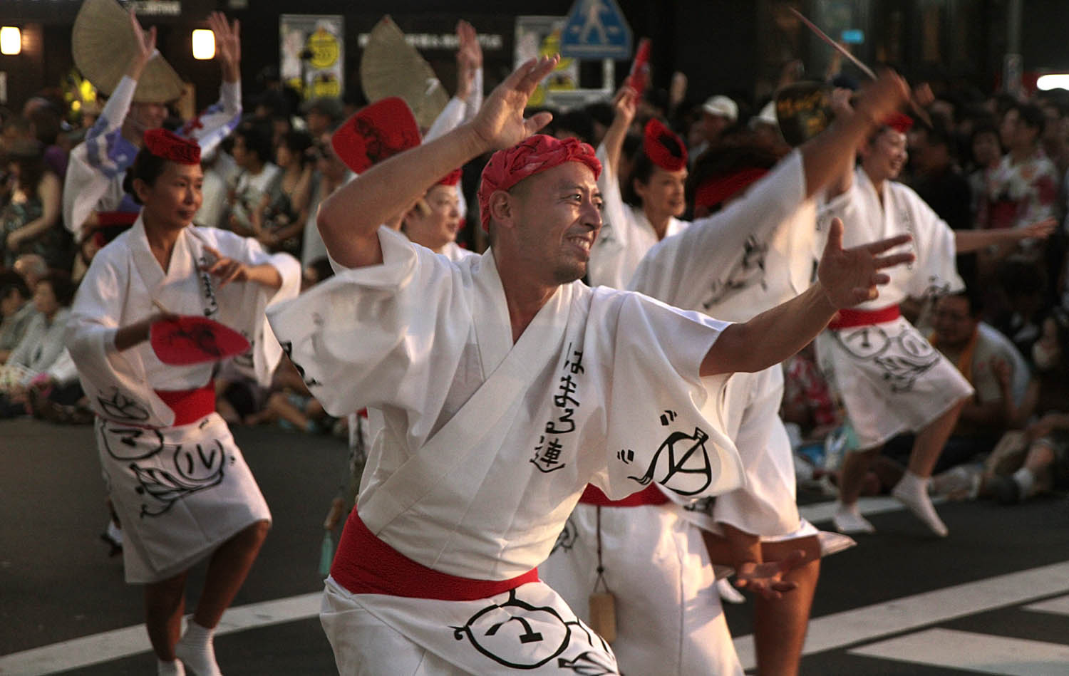  Dancers and musicians perform at the Awa Odori festival in Koenji in Tokyo. The dance festival is part of the summer Obon celebrations in Japan in which Japanese honor the spirits of their ancestors. 