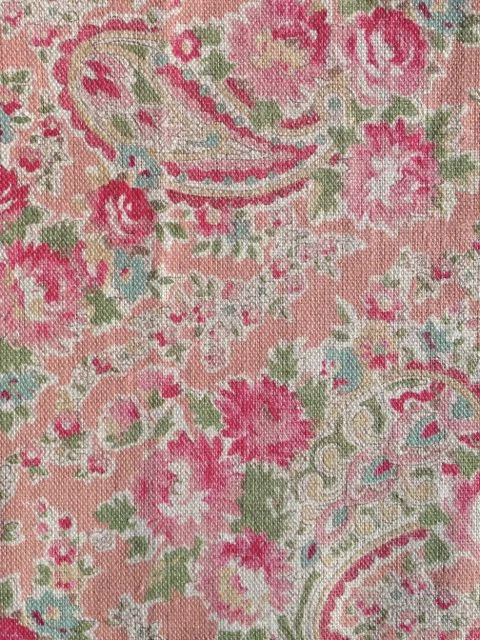 vintage paisley coral/green