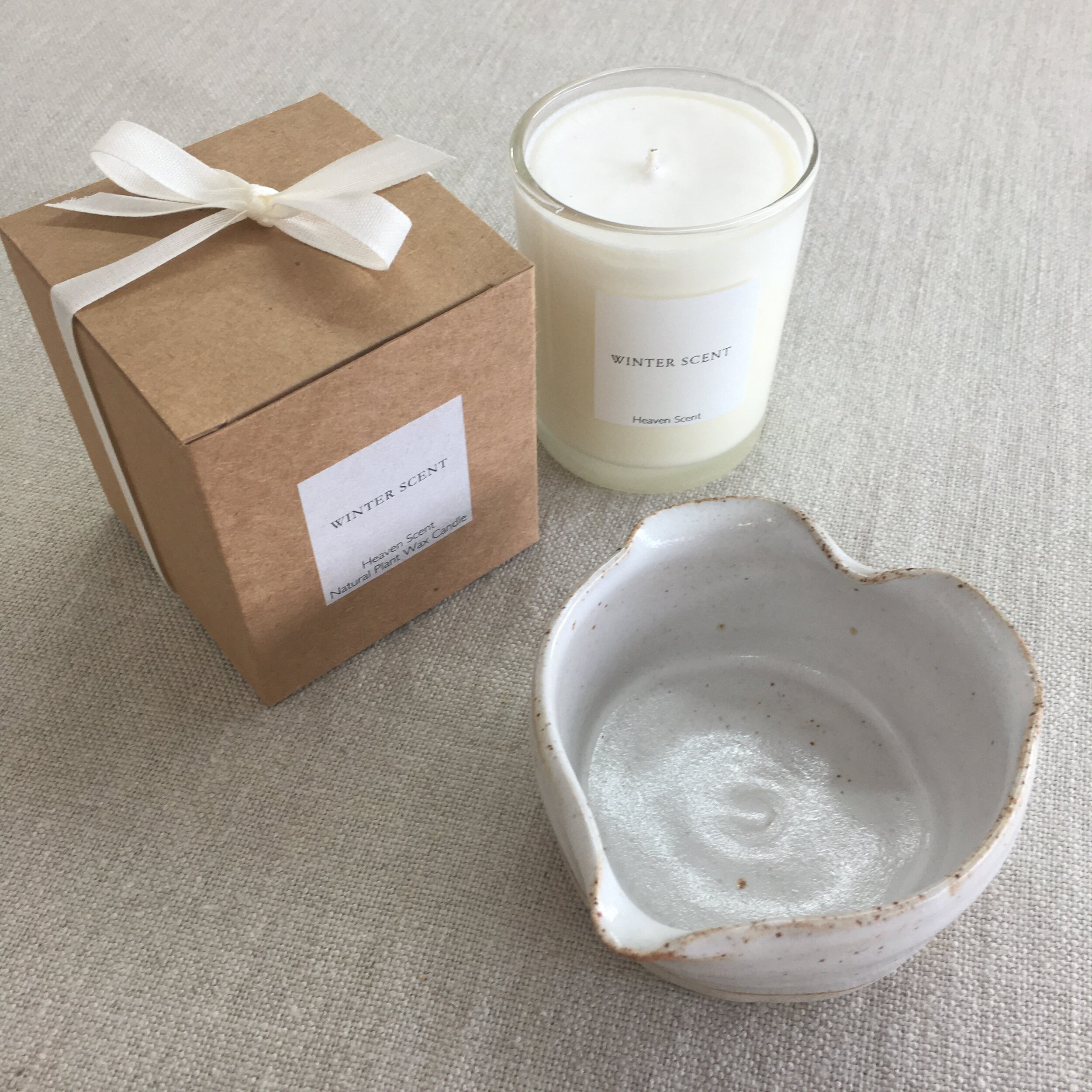 artisan gift box pouring bowl and candle