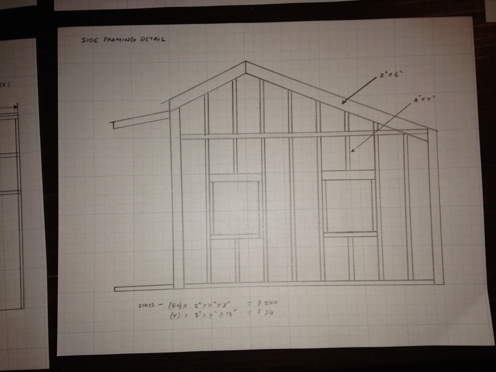 Side framing view