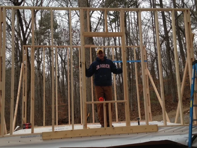 Raising the southeast wall.