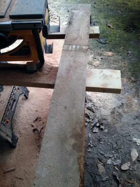 One of my Red Oak boards before being run through the table saw.