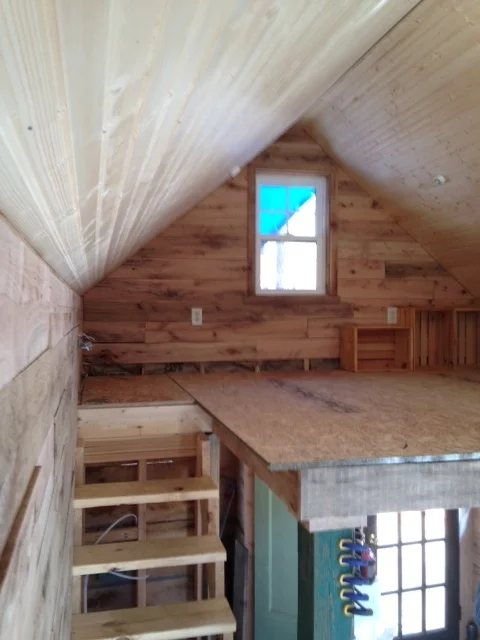 Finished ceiling in the loft.