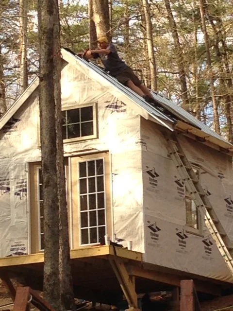 Hillbilly engineering at its finest! While it worked perfectly, I wouldn't suggest supporting yourself with clamps and a pallet. It tends to make those around you a little nervous.