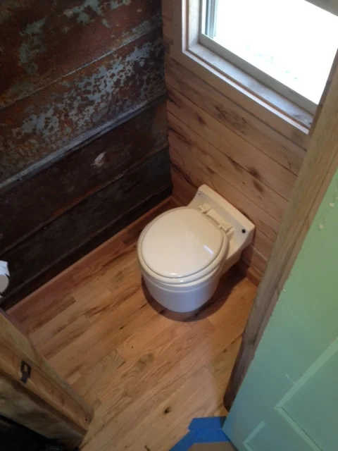 It's hard to get a good angle to show that the bathroom is actually a little bigger than it seems!
