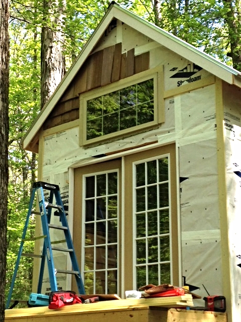 Putting up the cedar shakes took FAR longer than I imagined, but I'm happy with the look.