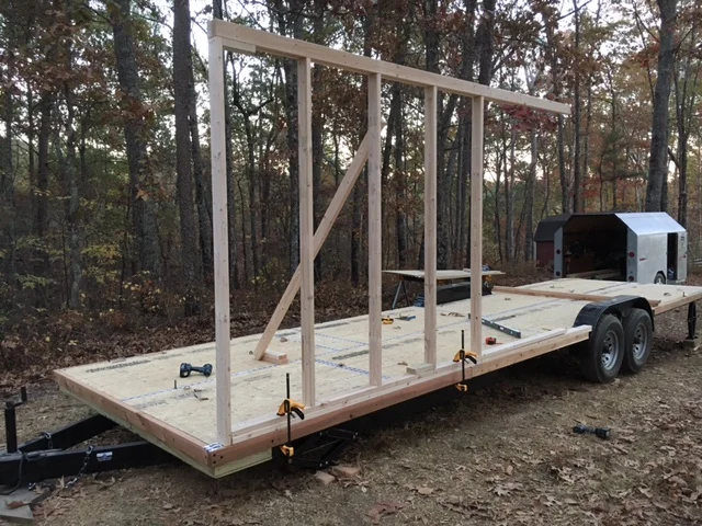 I started framing the right side wall. I stood it up just to get perspective. I will be using some relatively new framing techniques on this build. 