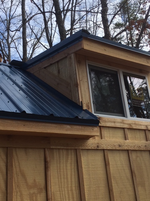 Trim detail around the dormer window. 