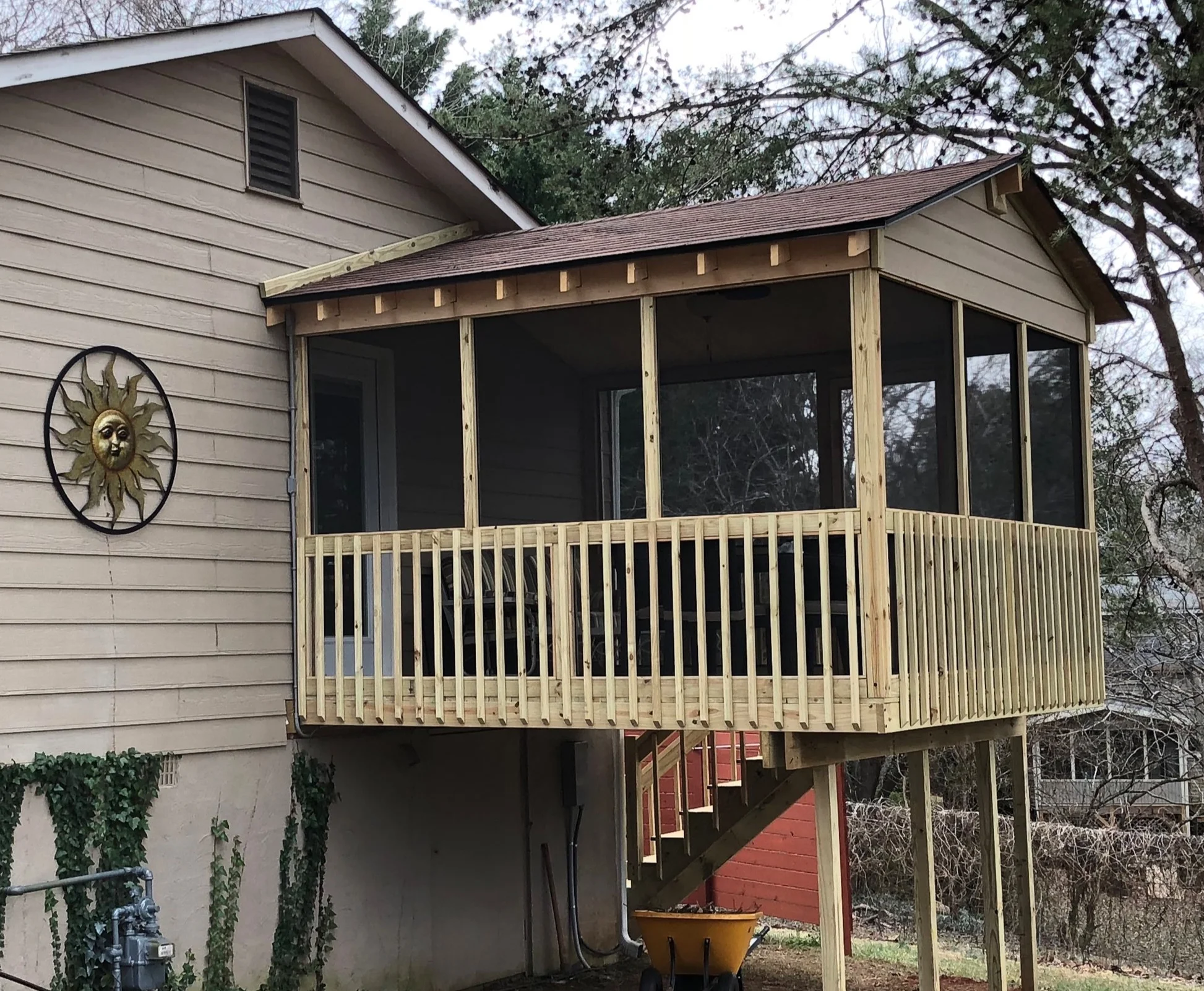January 2019 - built this screened porch addition off the bedroom of some long-time clients in Dallas, GA.