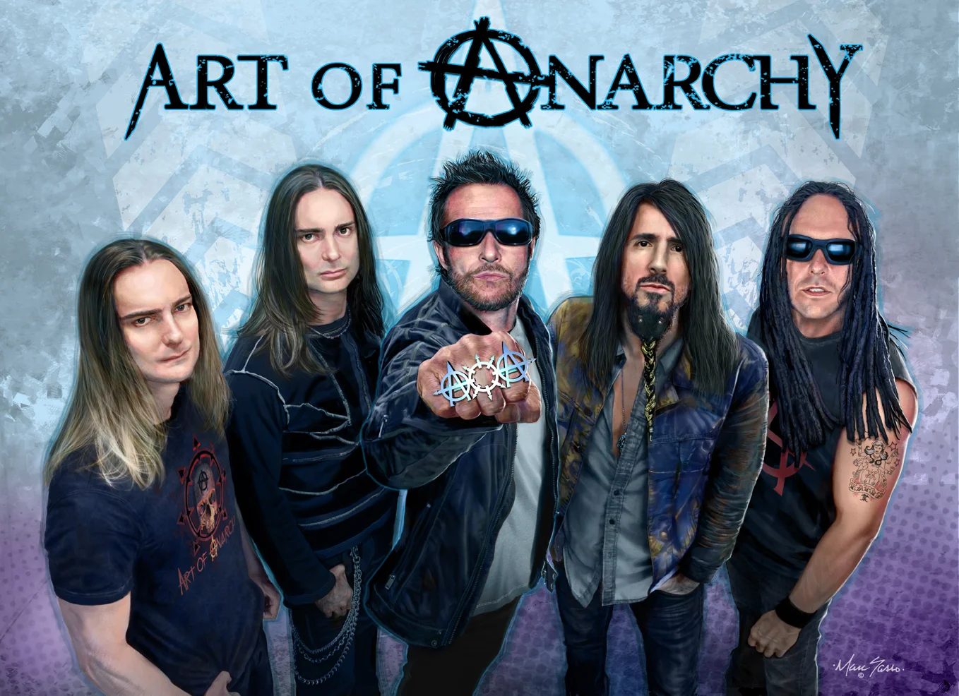 Band painting by Marc Sasso used for promotional art.