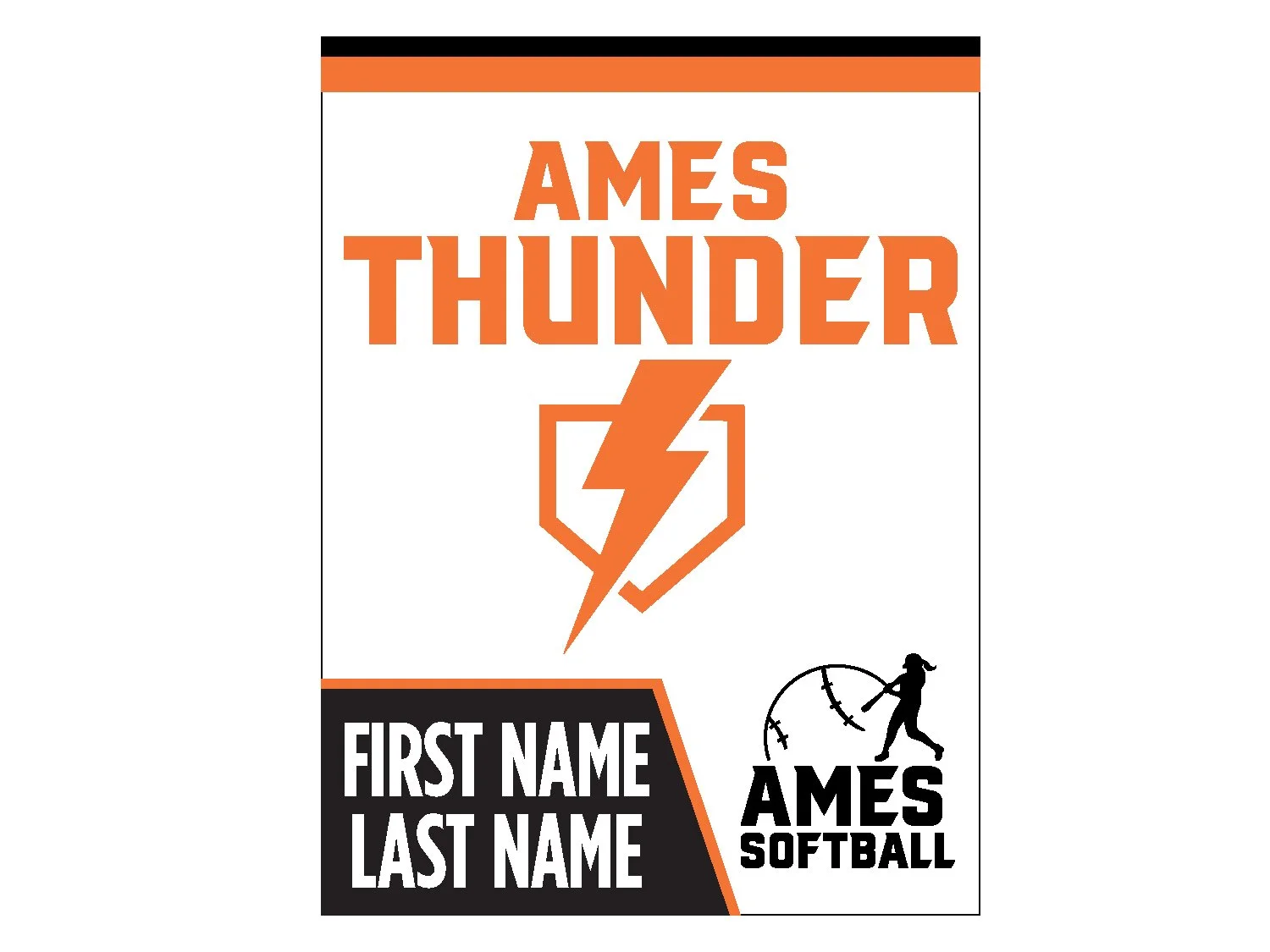 Ames Thunder Softball Yard Sign