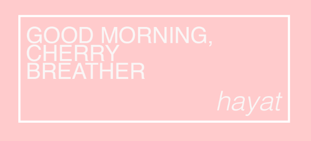 GOOD MORNING CHERRY BREATHER // HAYAT