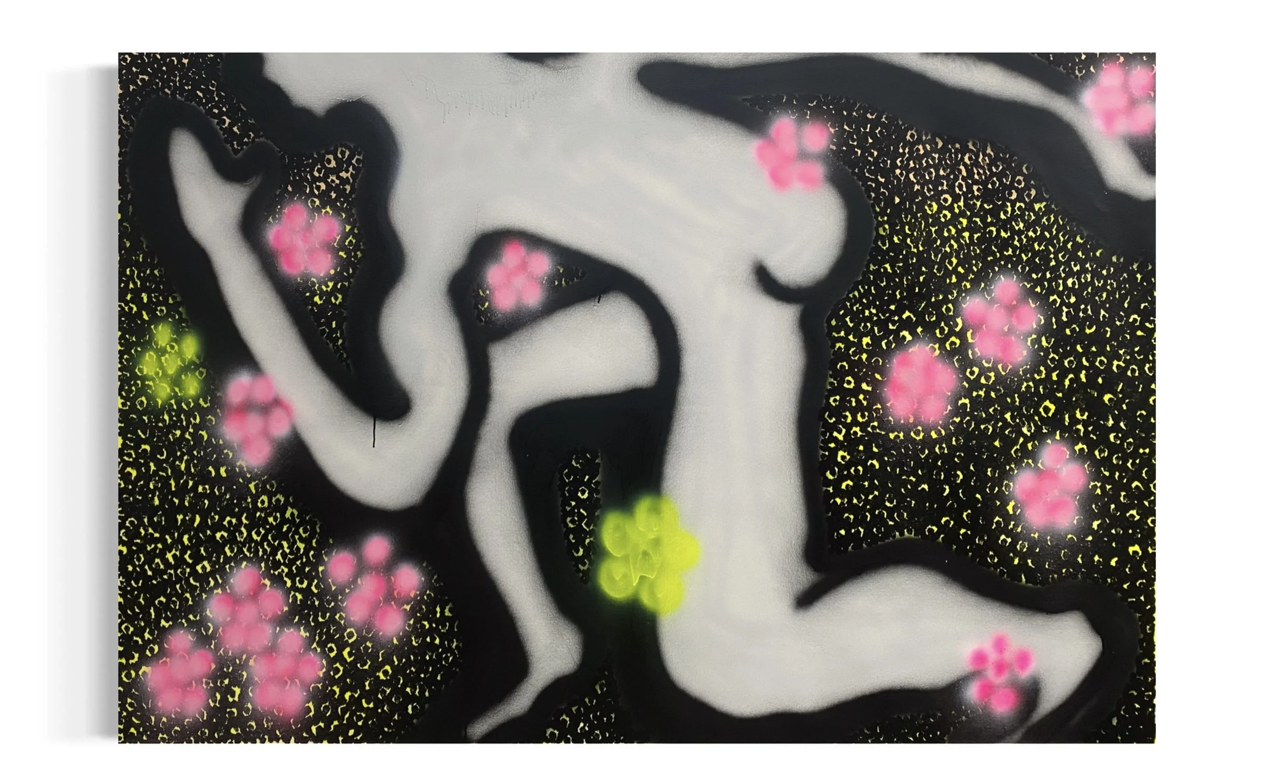 "Float" | Spray paint and acrylic on canvas | 72 x 48 inches