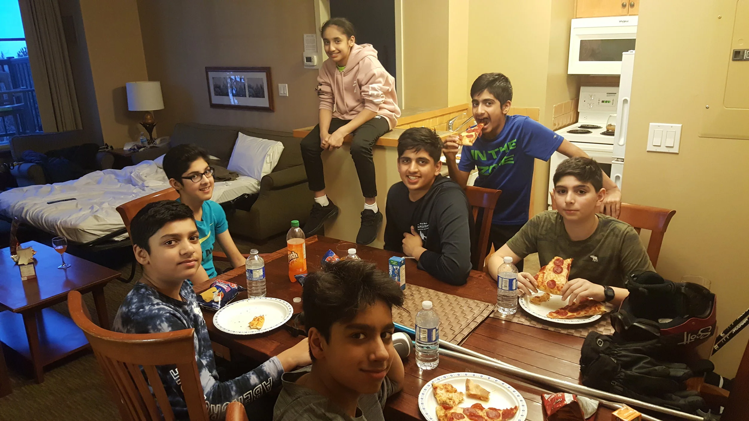 Grade 8 Boys getting their 'za on! 