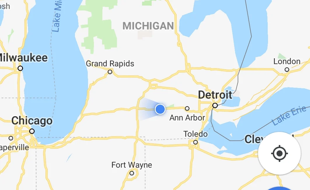We're the blue dot (at 2pm)