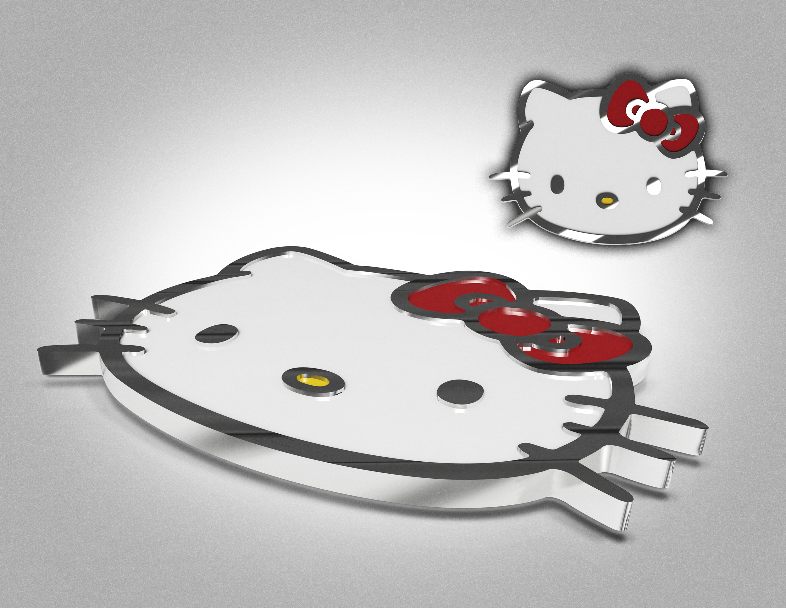 Static Renderings of Hello Kitty Brand Badge