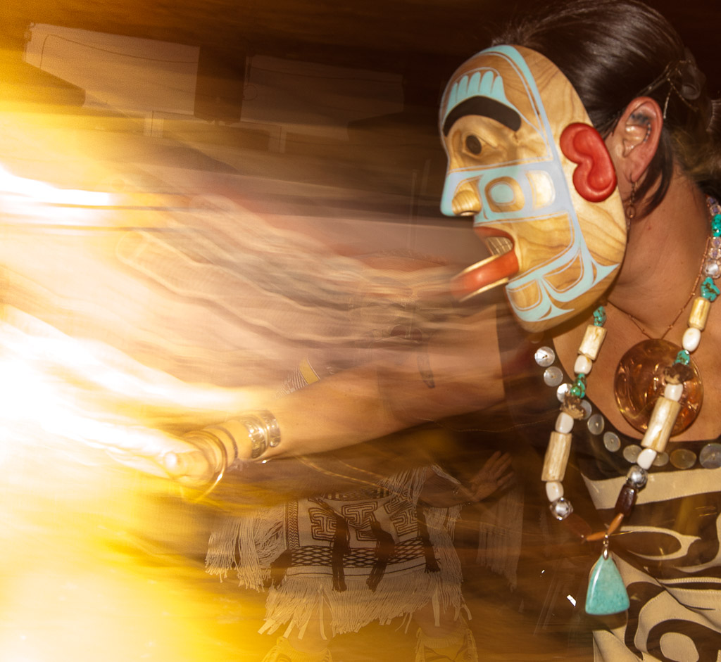 Haida performer at the Gwaii Haanas Legacy Pole Feast in Skidegate on August 17, 2013.
