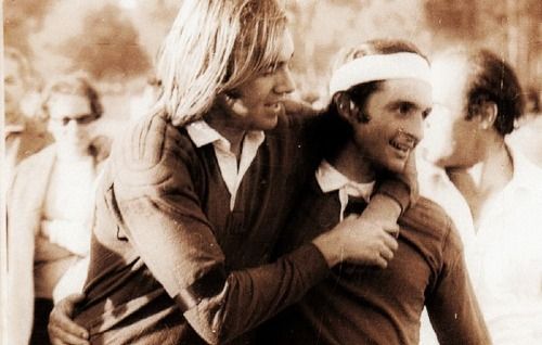 Nando Parrado (left) and Roberto Canessa in Uruguay six months after their rescue.