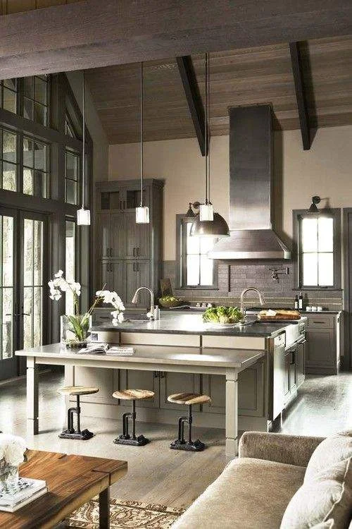 Image Credit I really love gray in kitchens, to me it makes such a clean non fussy palette for preparing beautiful meals. 