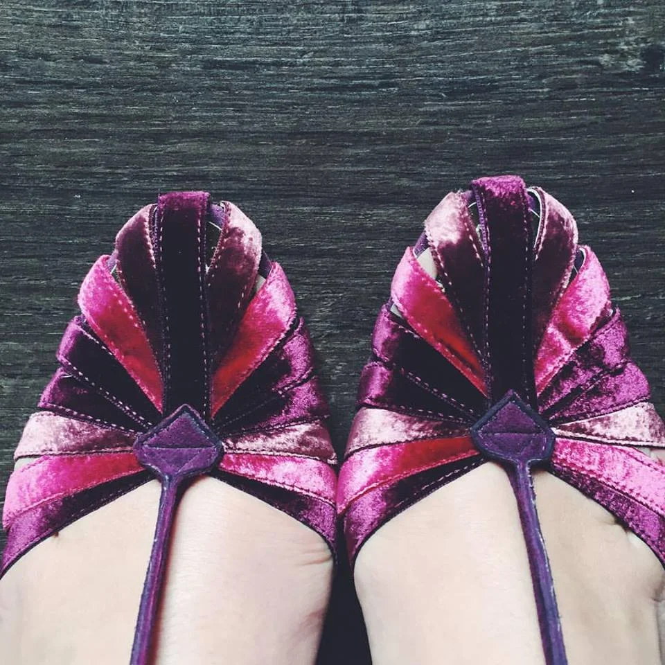 Some of my favorite purple shoes... and they are velvet . What's not to love?!