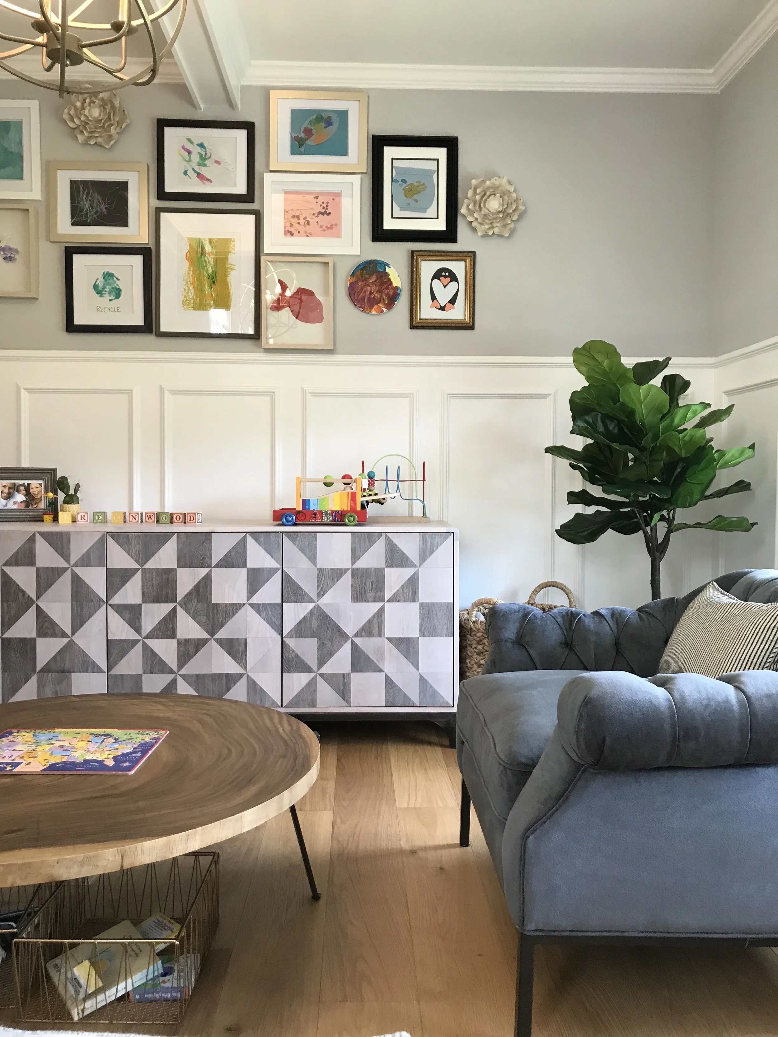 kid art gallery wall