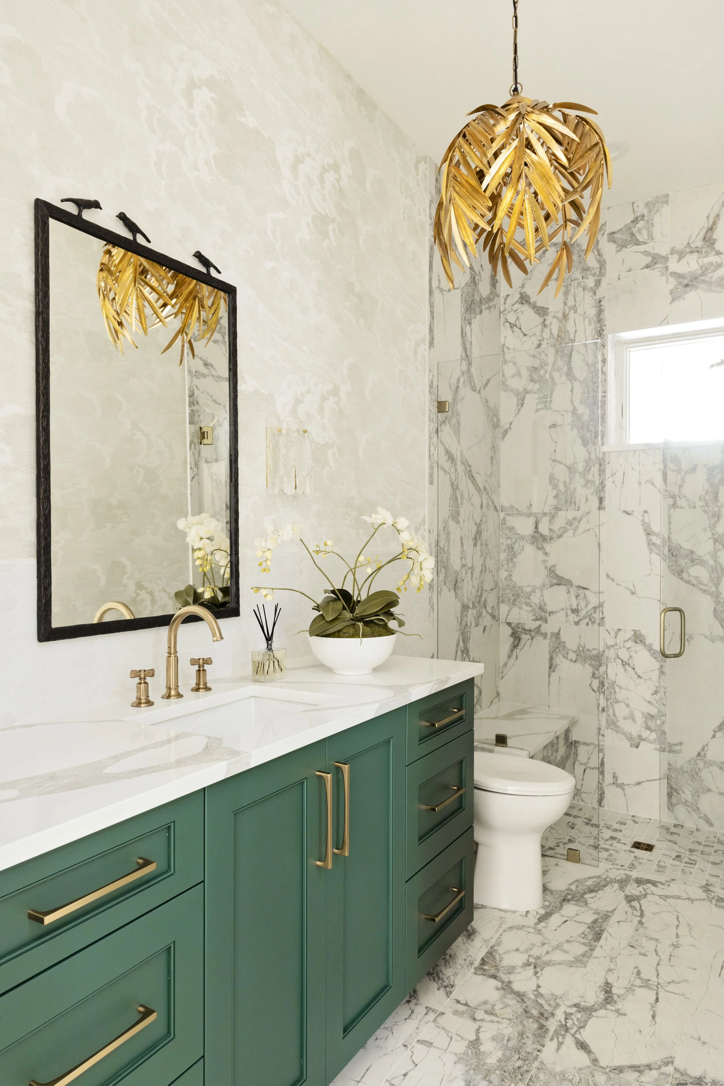 Green bathroom vanity