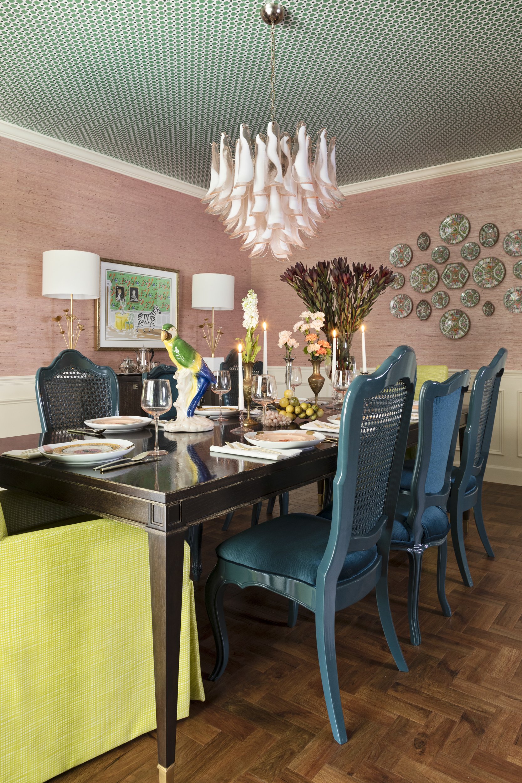 Colorful Formal Dining Room - Lisa Gilmore Design