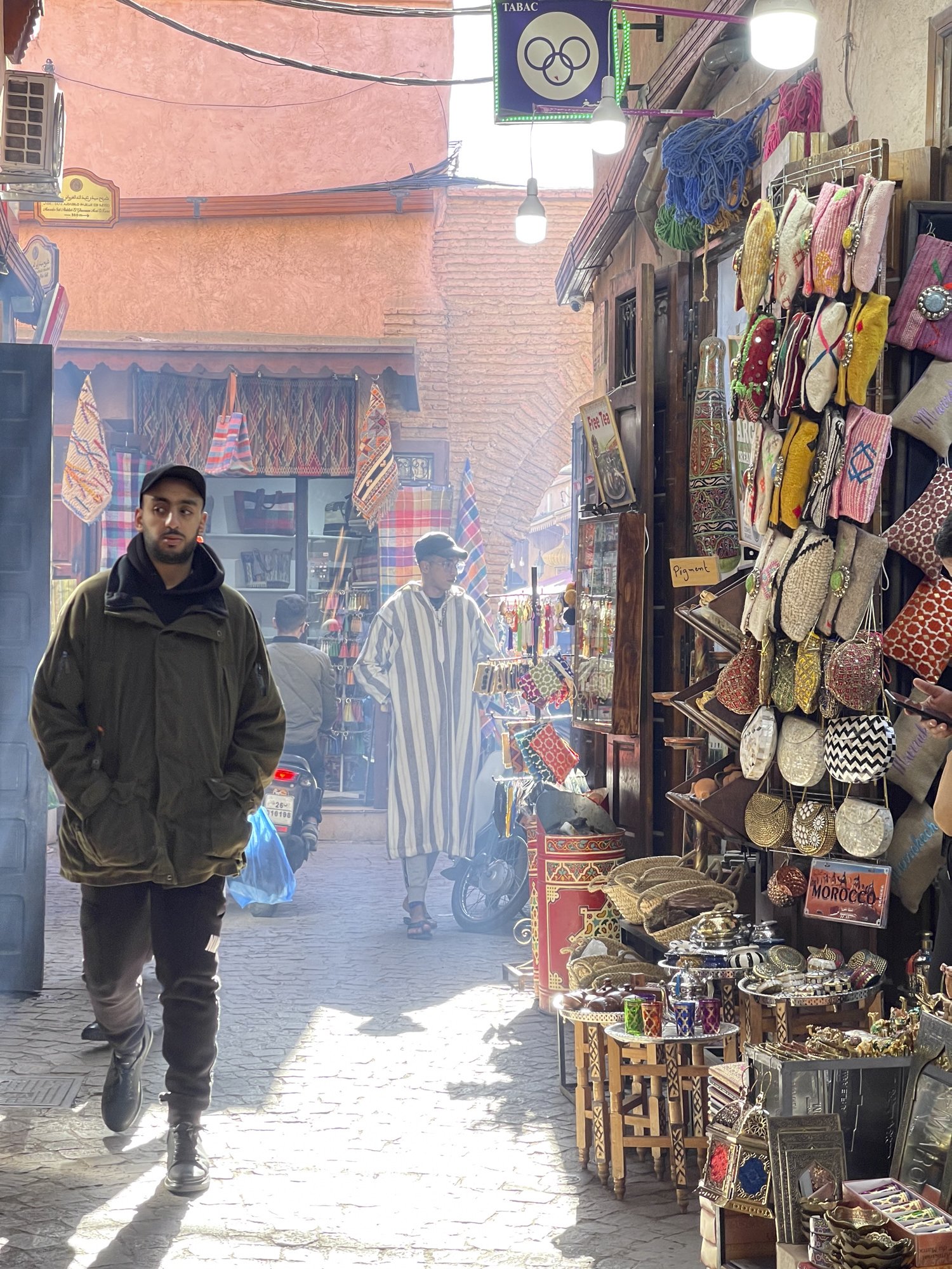 Man walking in the Marrakeck souk