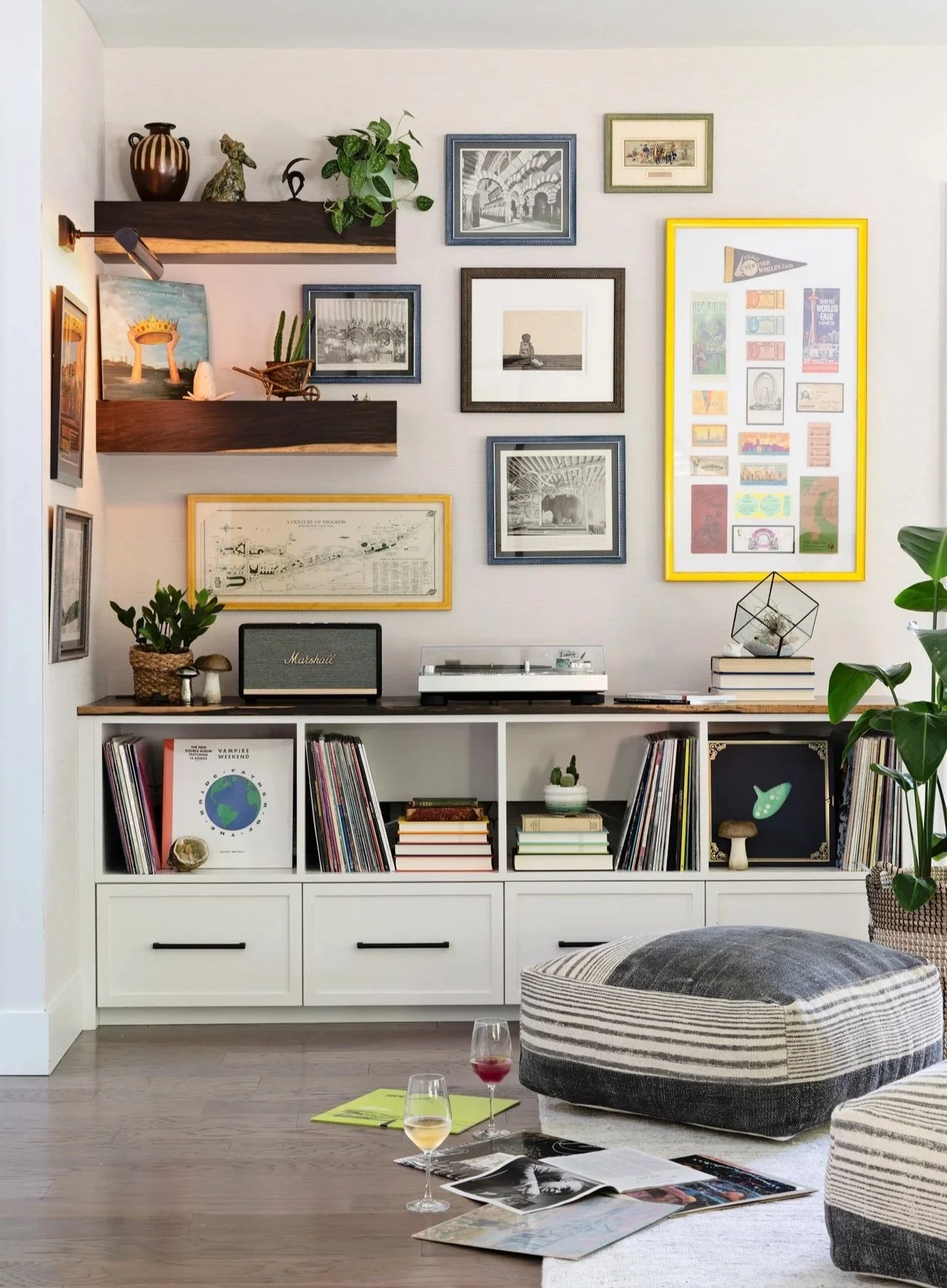 MIXED GALLERY WALL WITH RECORDS