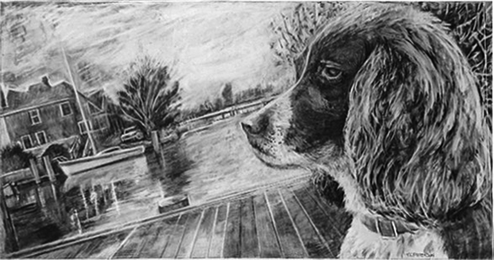 My Minnie, 12"x 24", conté on mylar