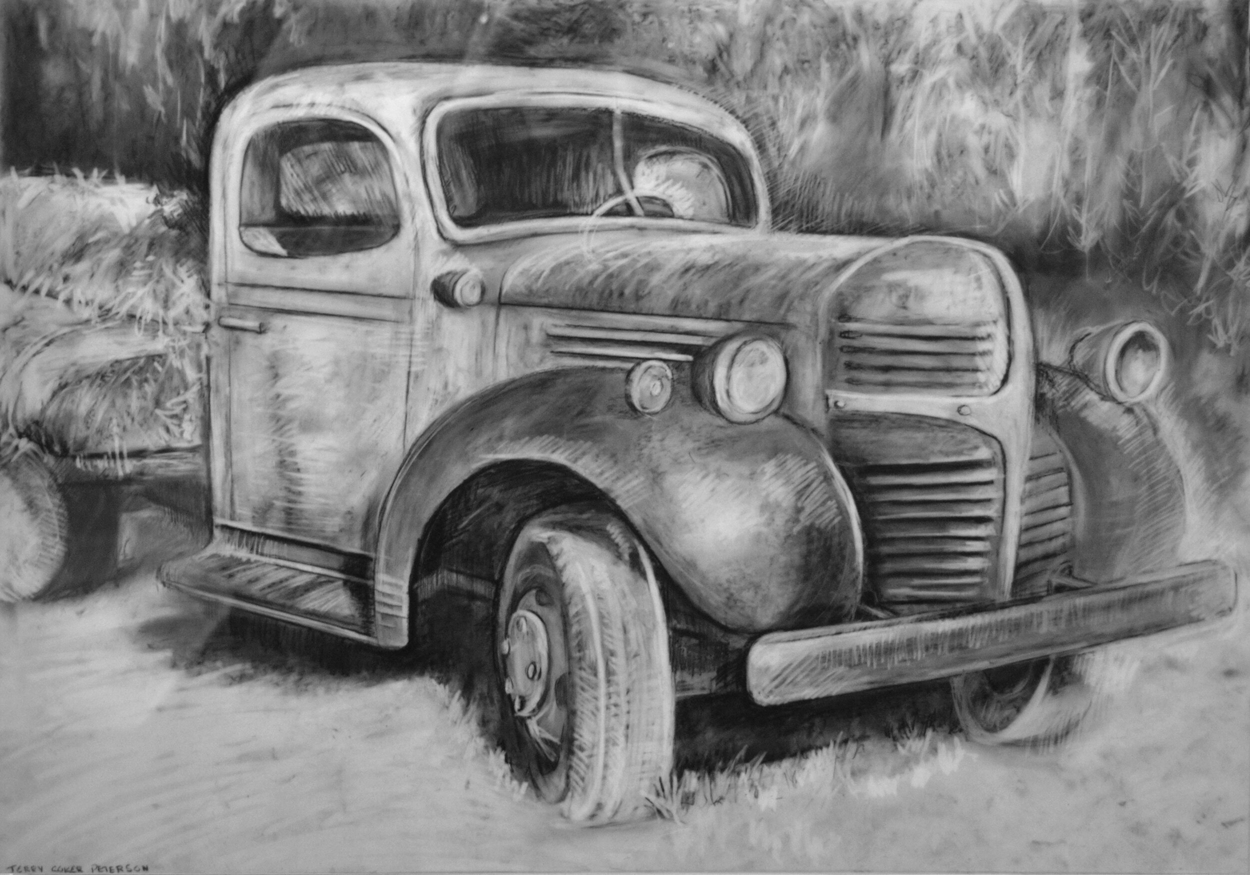 Farm Truck, 18"x 24”, conté on mylar
