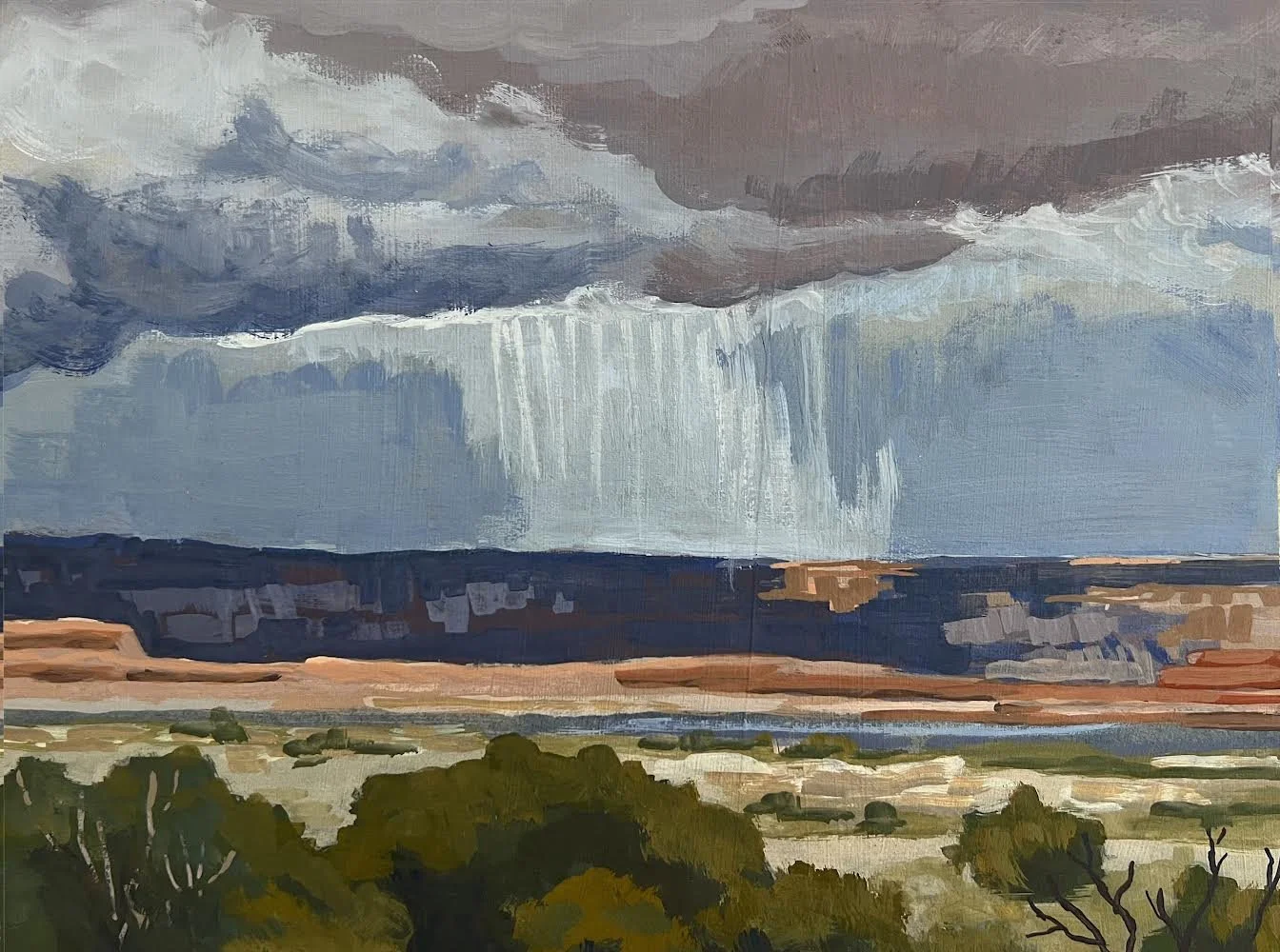 Desert Storm, 4”x 6”. gouache on paper